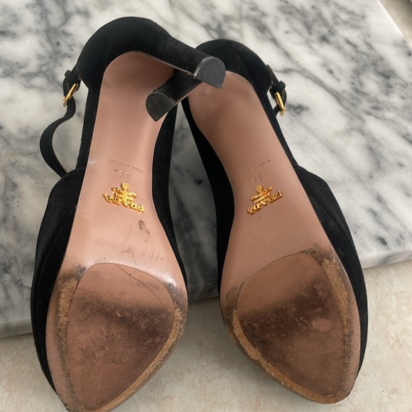 Prada Suede Cutout Accent Pumps - Picture 3 of 6